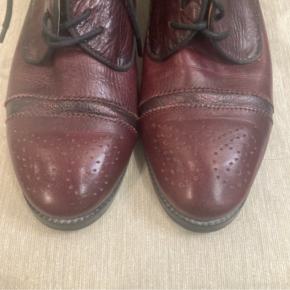 PIKOLINOS SZ  39 Ox Blood Oxford Wingtip Leather and Metal Sheen Lace Up Brogues - Picture 4 of 11
